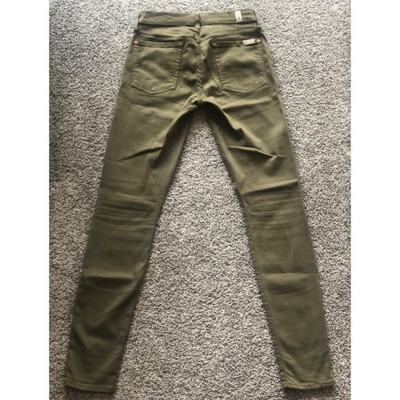 7 for All Mankind The Skinny Jeans in Olive Green - Picture 3 of 8